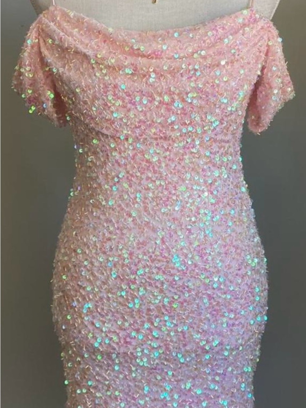 B. Smart Pink Sequin Mini Dress